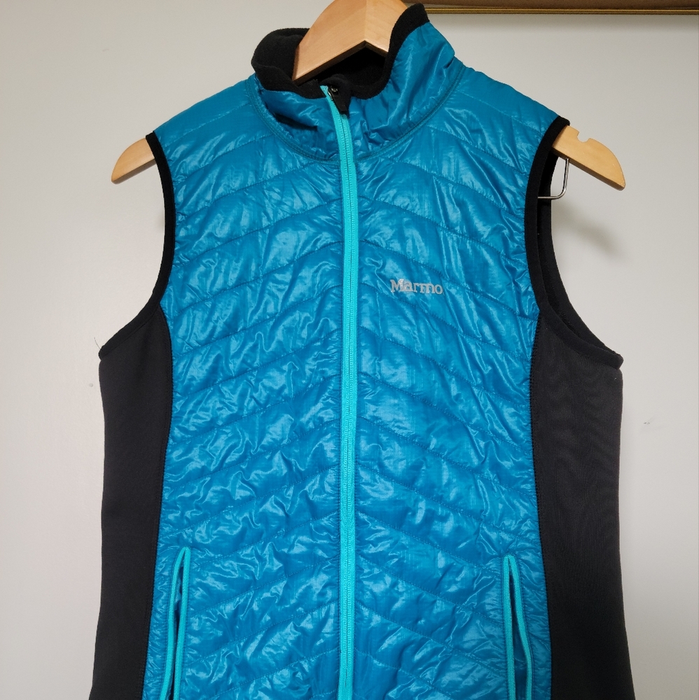 Marmot Teal Blue and Black Quilted Insulated Vest - Picture 10 of 10